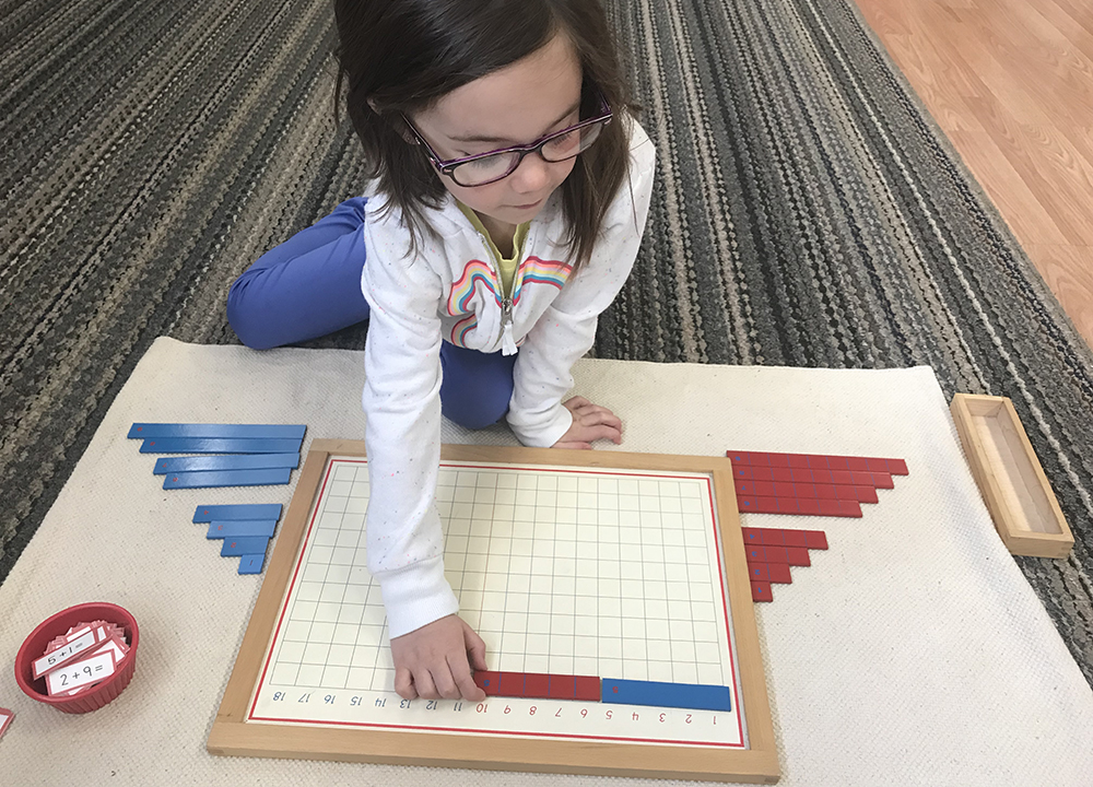 Image of student being creative at a Yadkin Valley Montessori school